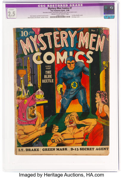 Golden Age (1938-1955):Superhero, Mystery Men Comics #7 (Fox, 1940) CGC Apparent GD+ 2.5 Slight (C-1) Cream to off-white pages....
