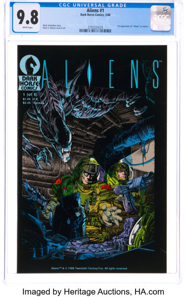 Modern Age (1980-Present):Science Fiction, Aliens #1 (Dark Horse, 1988) CGC NM/MT 9.8 White pages....