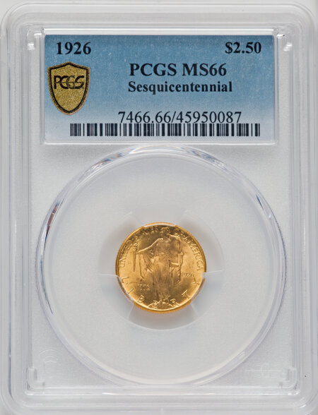 1926 $2 1/2 SESQUI PCGS Secure 66 PCGS