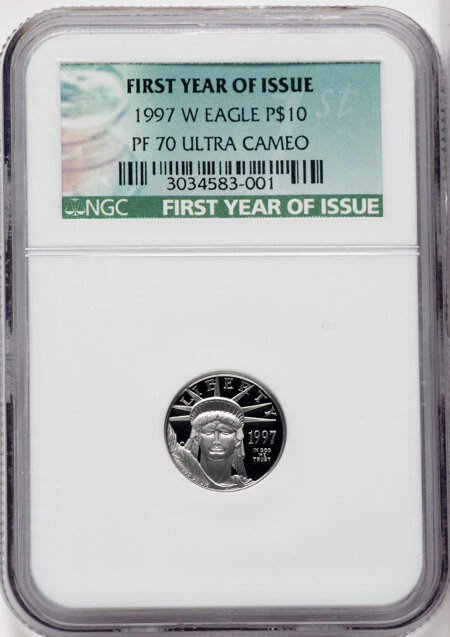 1997-W $10 Tenth-Ounce Platinum, PR, DC 70 NGC