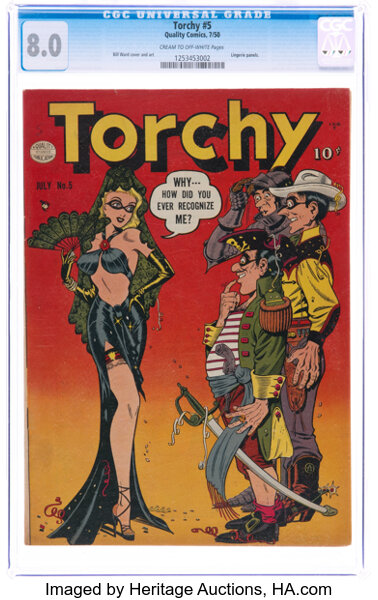 Golden Age (1938-1955):Humor, Torchy #5 (Quality, 1950) CGC VF 8.0 Cream to off-white pages....
