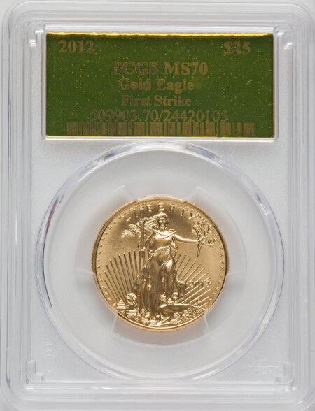 2012 $25 Half-Ounce Gold Eagle First Strike, MS 70 PCGS