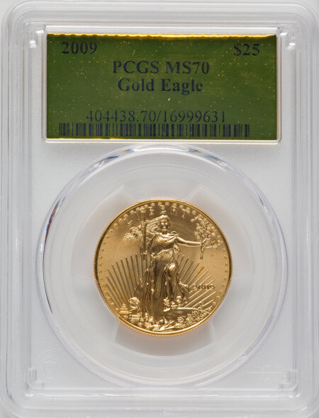 2009 $25 Half-Ounce Gold Eagle, MS 70 PCGS