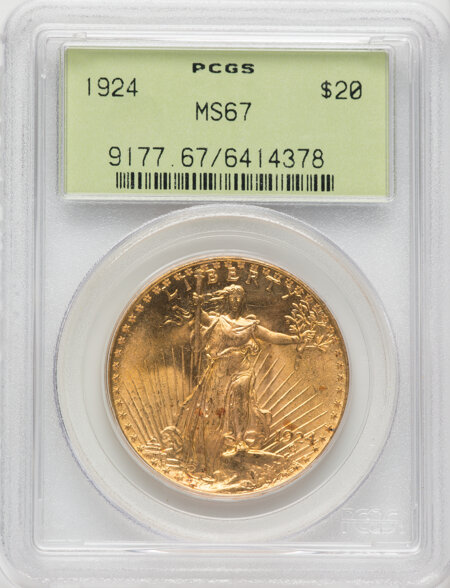 1924 $20 Saint 67 PCGS