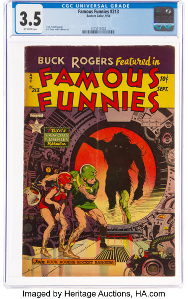 Golden Age (1938-1955):Science Fiction, Famous Funnies #213 (Eastern Color, 1954) CGC VG- 3.5 Off-white pages....