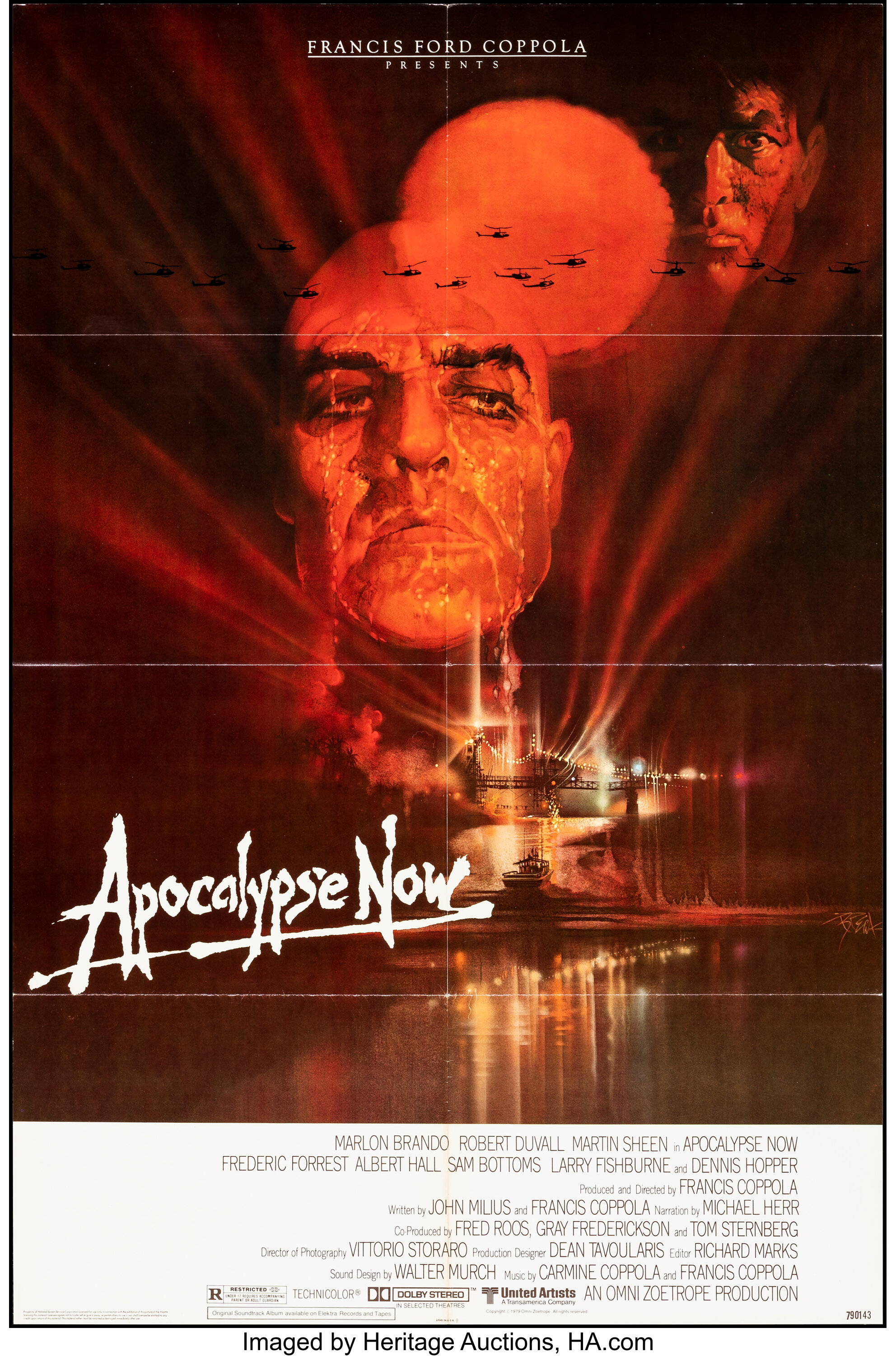 Apocalypse Now (United Artists, 1979). Folded, Very Fine-. One | Lot ...