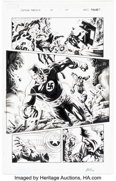 Original Comic Art:Story Page, Luke Ross and Rick Magyar Captain America #50 Story Page 10 Original Art (Marvel, 2009)....