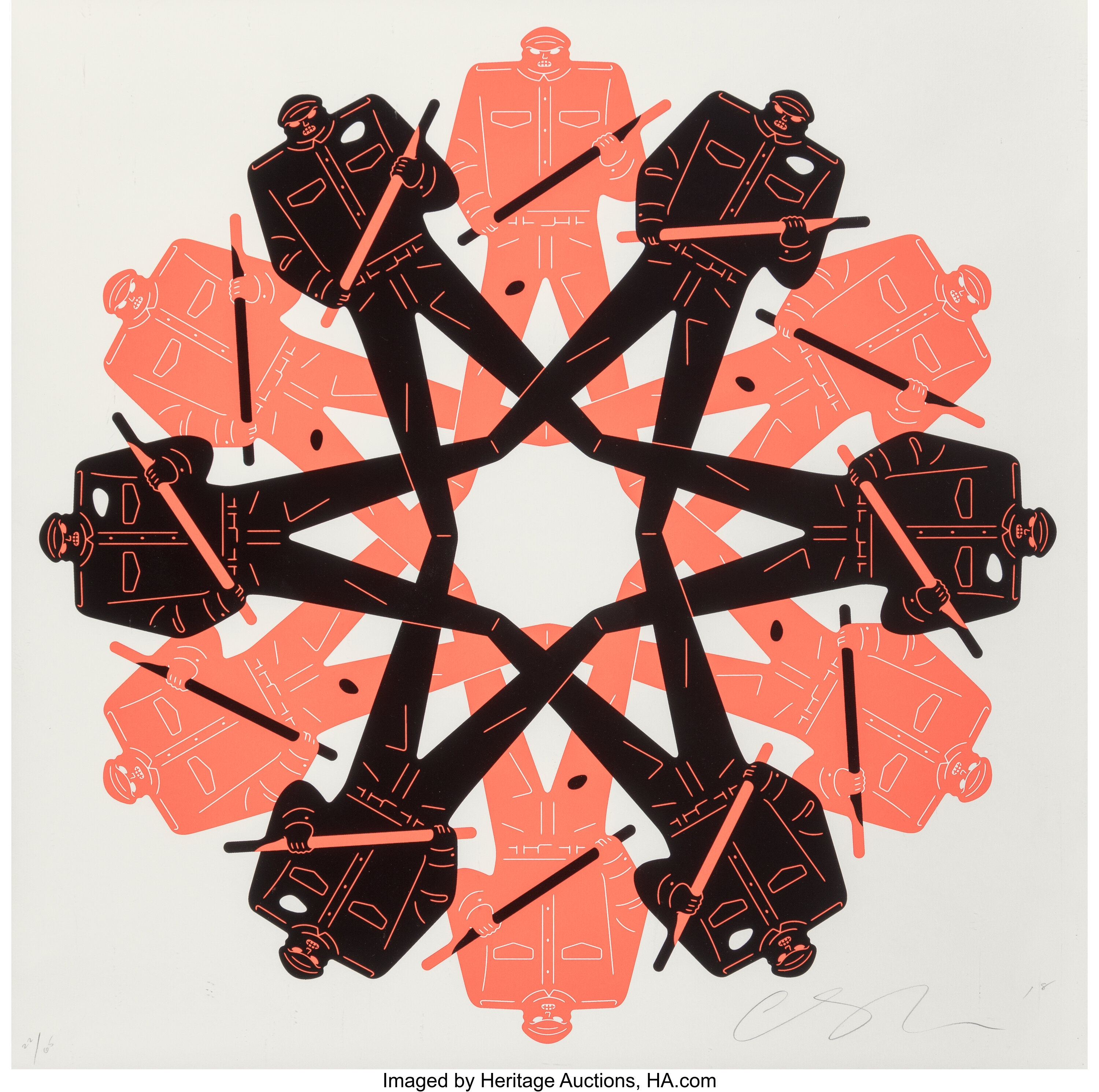Cleon Peterson (b. 1973). Rule of Law (Red & White) (two works), | Lot ...