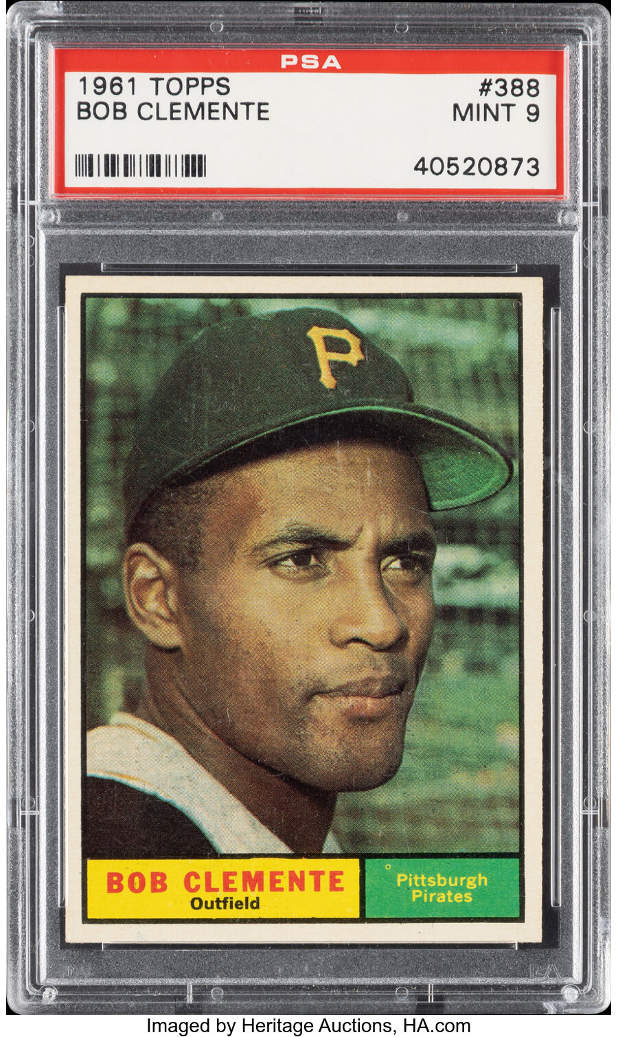 1961 Topps Roberto Clemente #388 PSA Mint 9 - Only Two Higher!