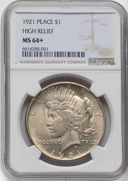 1921 S$1 Peace, MS NGC Plus 64 NGC