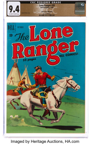 Golden Age (1938-1955):Western, Lone Ranger #28 Mile High Pedigree (Dell, 1950) CGC NM 9.4 Off-white to white pages....