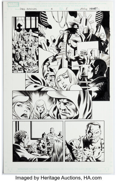 Original Comic Art:Story Page, Luke Ross and Rick Magyar Dark Avengers #8 Story Page 5 Original Art (Marvel, 2009)....