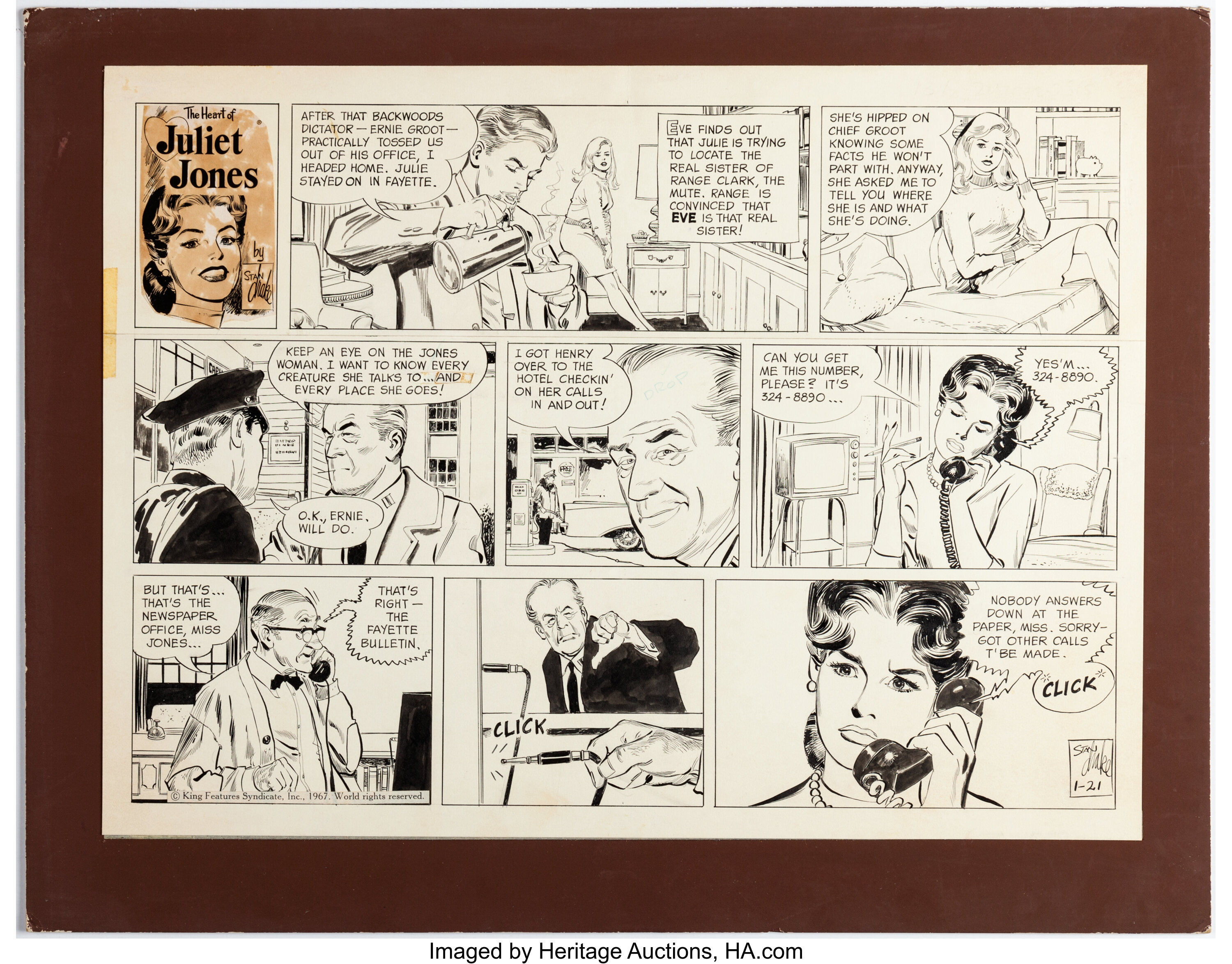 Stan Drake The Heart of Juliet Jones Sunday Comic Strip Original | Lot ...