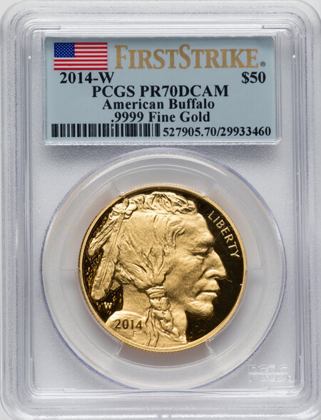 2014-W $50 One-Ounce Gold Buffalo, First Strike, PR DC 70 PCGS