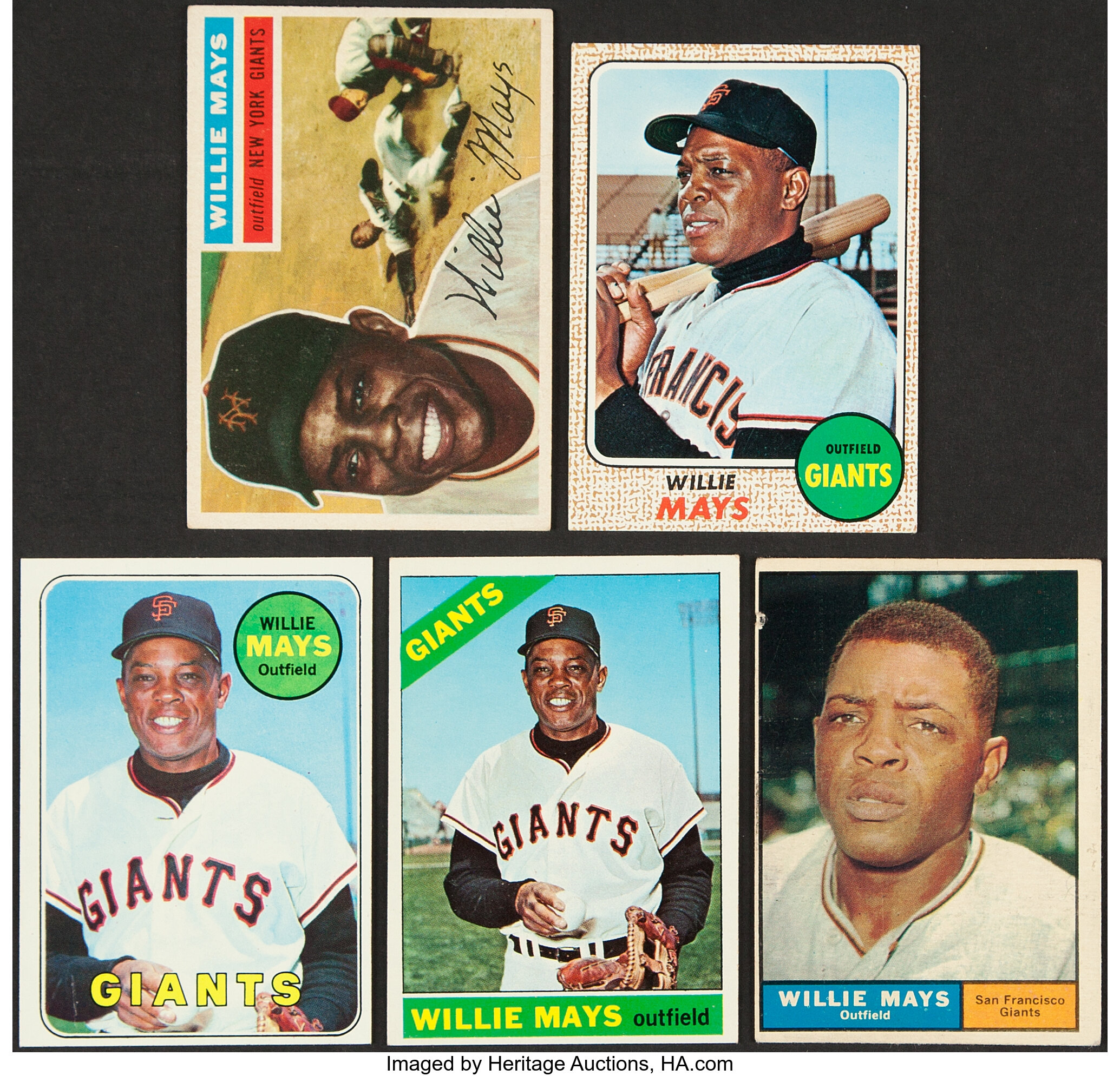 1956 Through 1969 Topps Willie Mays Collection (5). ... Baseball | Lot ...