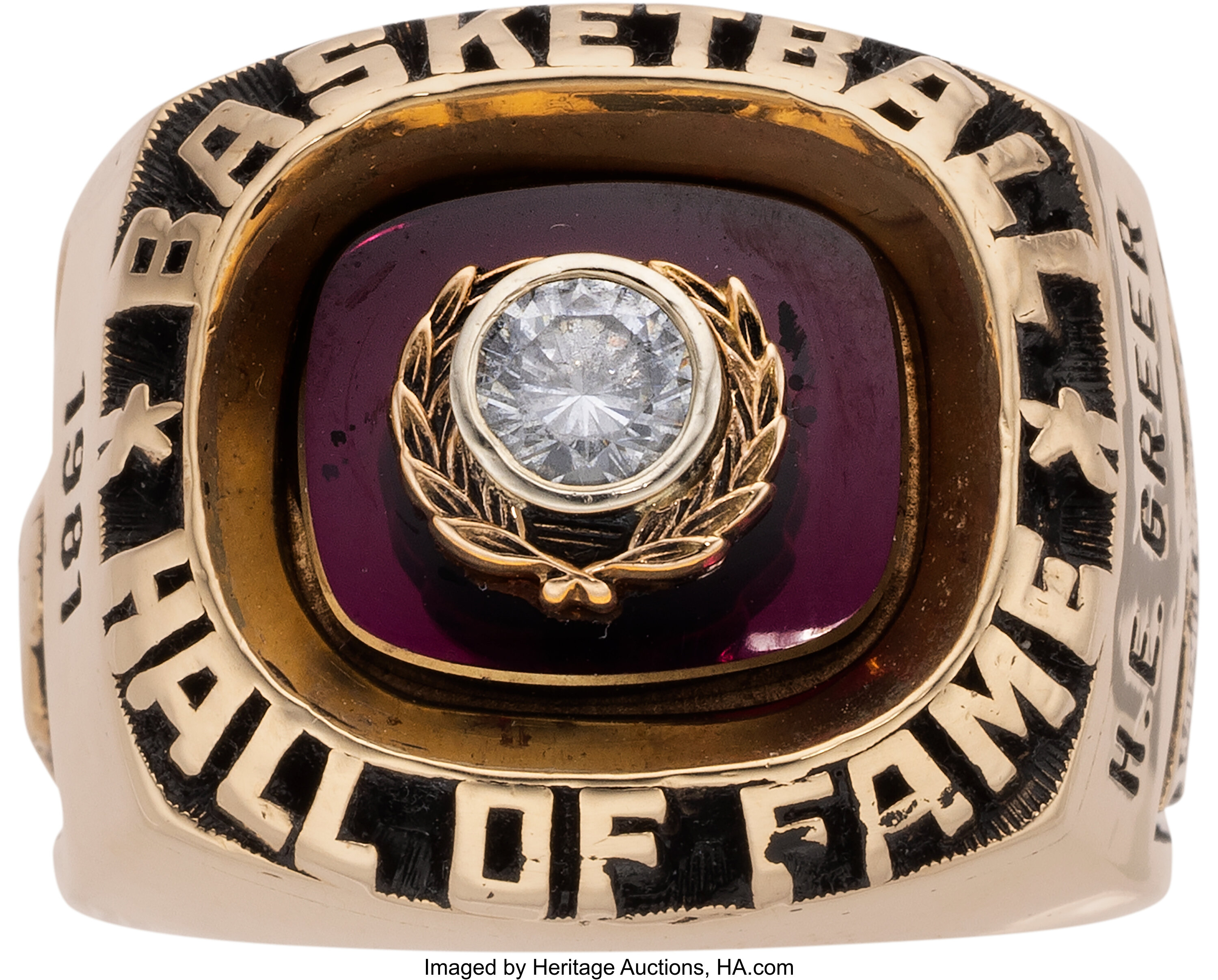 1981 Basketball Hall of Fame Induction Ring Presented to Hal | Lot ...