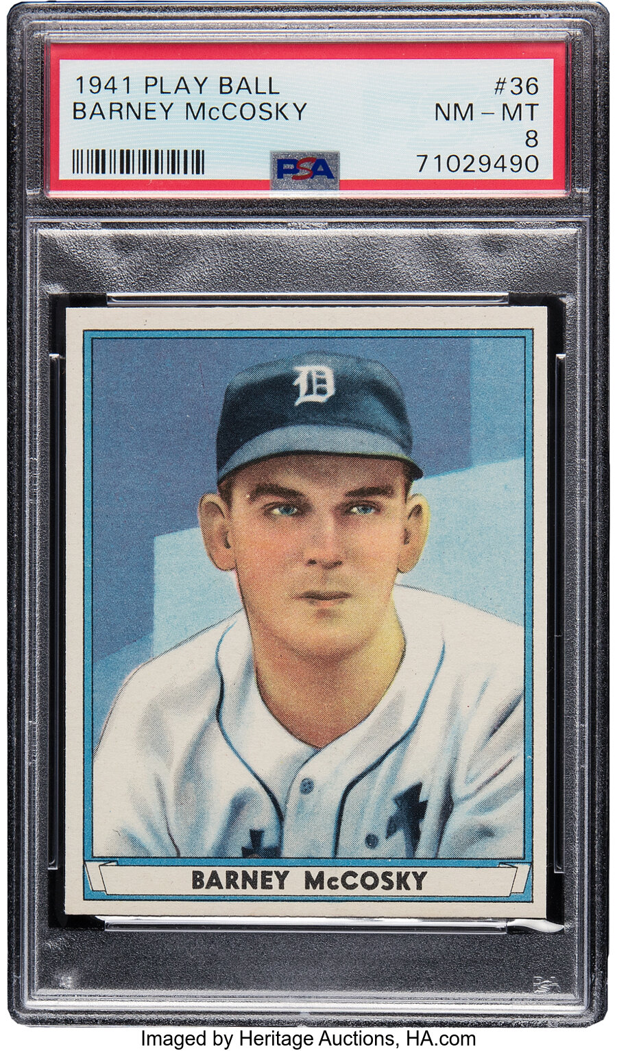 1941 Play Ball Barney McCosky #36 PSA NM-MT 8