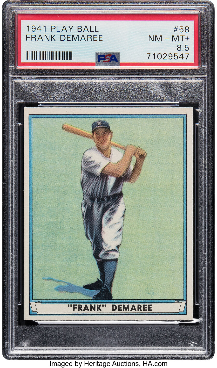 1941 Play Ball Frank Demaree #58 PSA NM-MT+ 8.5 -- Pop One, One Higher