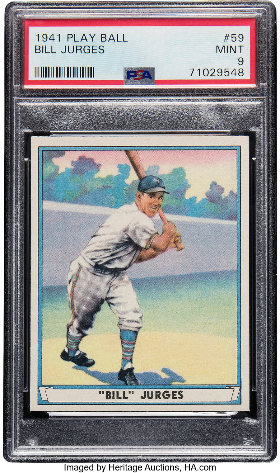 1941 Play Ball Bill Jurges #59 PSA Mint 9 -- None Higher