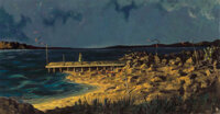 Hughie Lee-Smith (American, 1915-1999) Seascape, 1954 Oil on Masonite 19 x 36 inches (48.3 x 91.4 cm) Signed and da