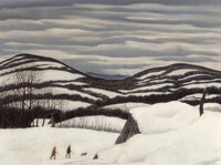 George Copeland Ault (American, 1891-1948) Hunters in the Catskills, 1940 Oil on canvas 22 x 30 inches (55.9 x 76.2 c