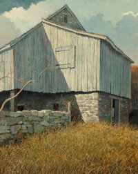 Eric Sloane (American, 1905-1985) Chester County Barn Oil on Masonite 29 x 23 inches (73.7 x 58.4 cm) Signed lower l