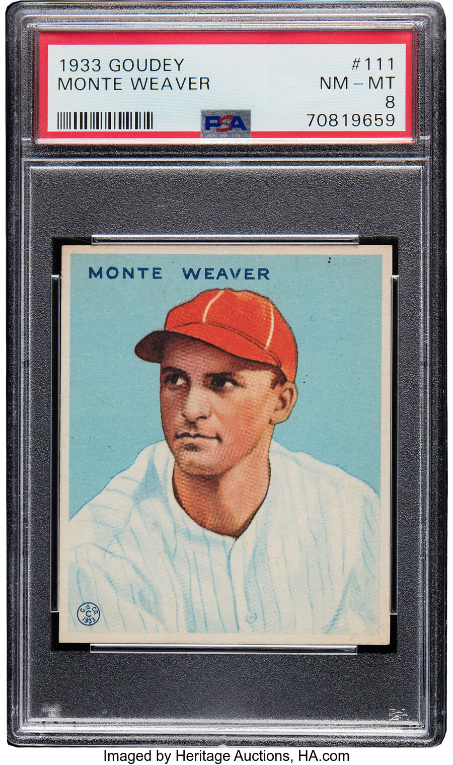 1933 Goudey Monte Weaver #111 PSA NM-MT 8