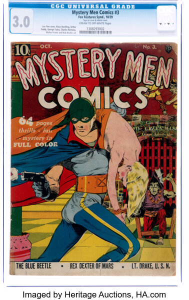 Golden Age (1938-1955):Superhero, Mystery Men Comics #3 (Fox, 1939) CGC GD/VG 3.0 Cream to off-white pages....