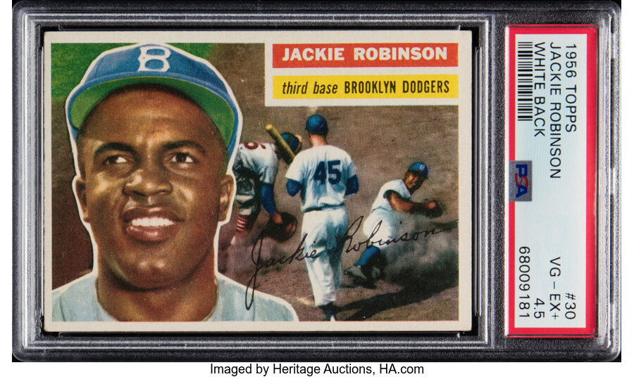 1956 Topps Jackie Robinson (White Back) #30 PSA VG-EX+ 4.5