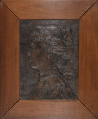 Augustus Saint-Gaudens (American, 1848-1907) Portrait Relief of Augusta Fisher Homer Saint-Gaudens Bronze with brown p...