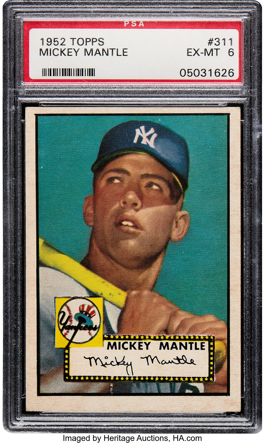 1952 Topps Mickey Mantle #311 PSA EX-MT 6