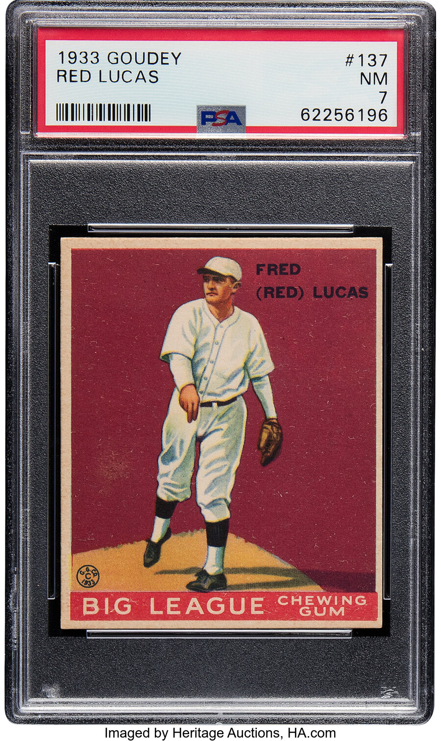 1933 Goudey Red Lucas #137 PSA NM 7