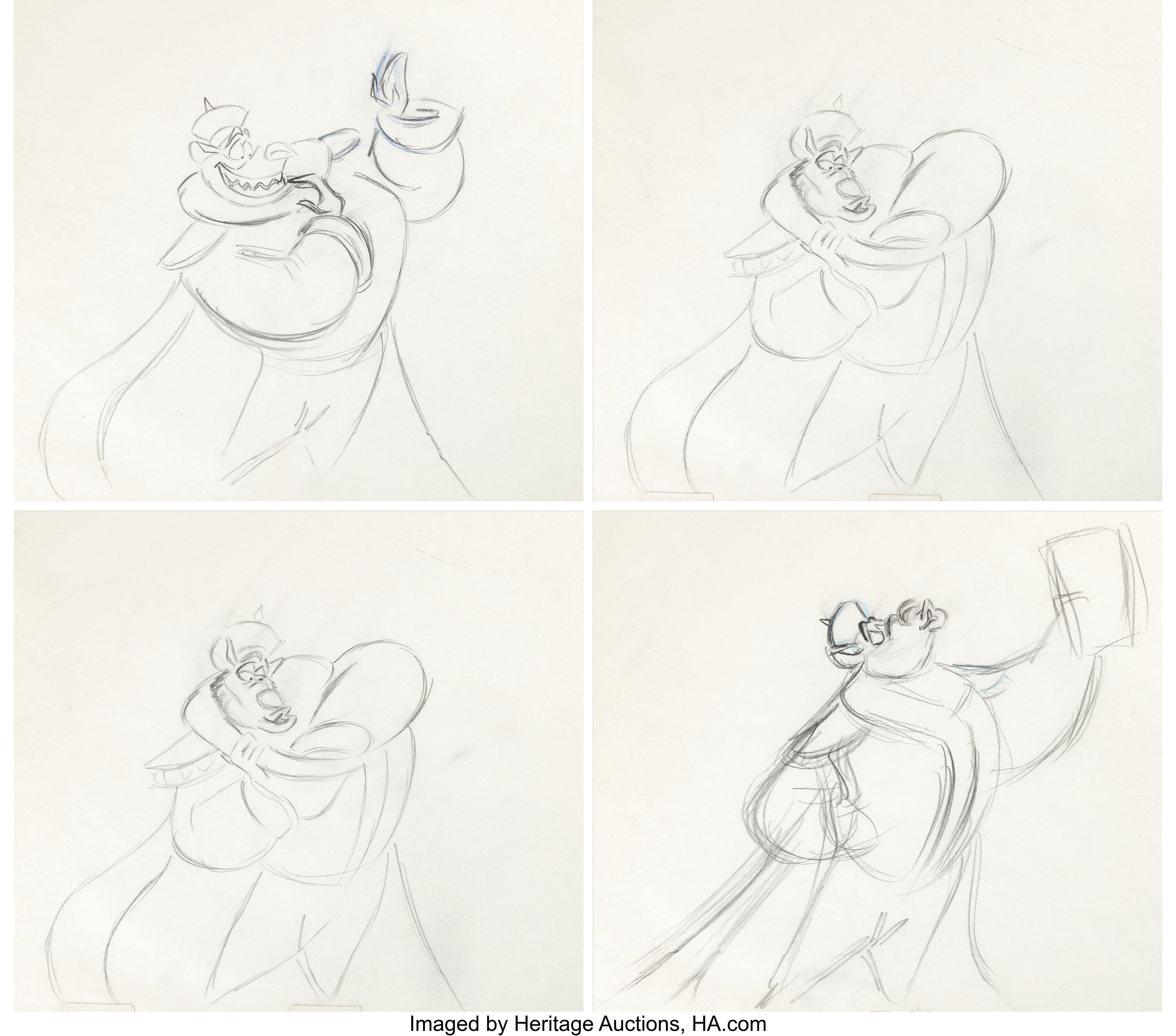 The Great Mouse Detective Ratigan Rough Animation Drawing | LotID ...