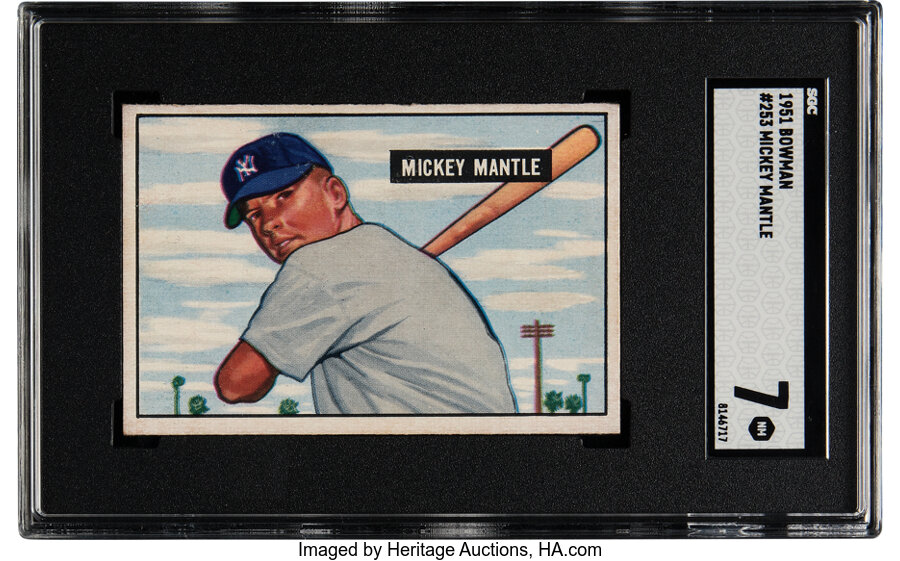 1951 Bowman Mickey Mantle Rookie #253 SGC NM 7