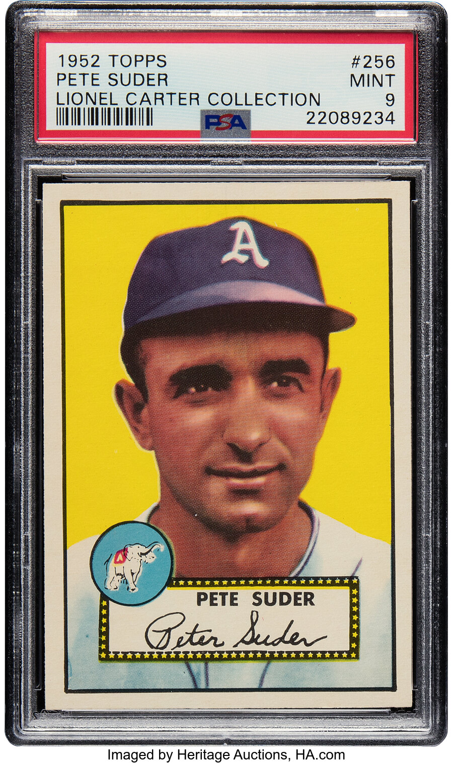 1952 Topps Pete Suder #256 PSA Mint 9 - None Superior! From the Lionel Carter Collection