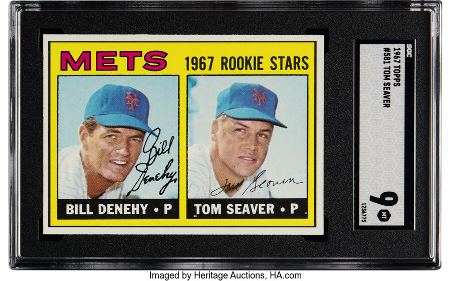 1967 Topps Tom Seaver - Mets Rookie Stars #581 SGC Mint 9 - Only Two Higher!