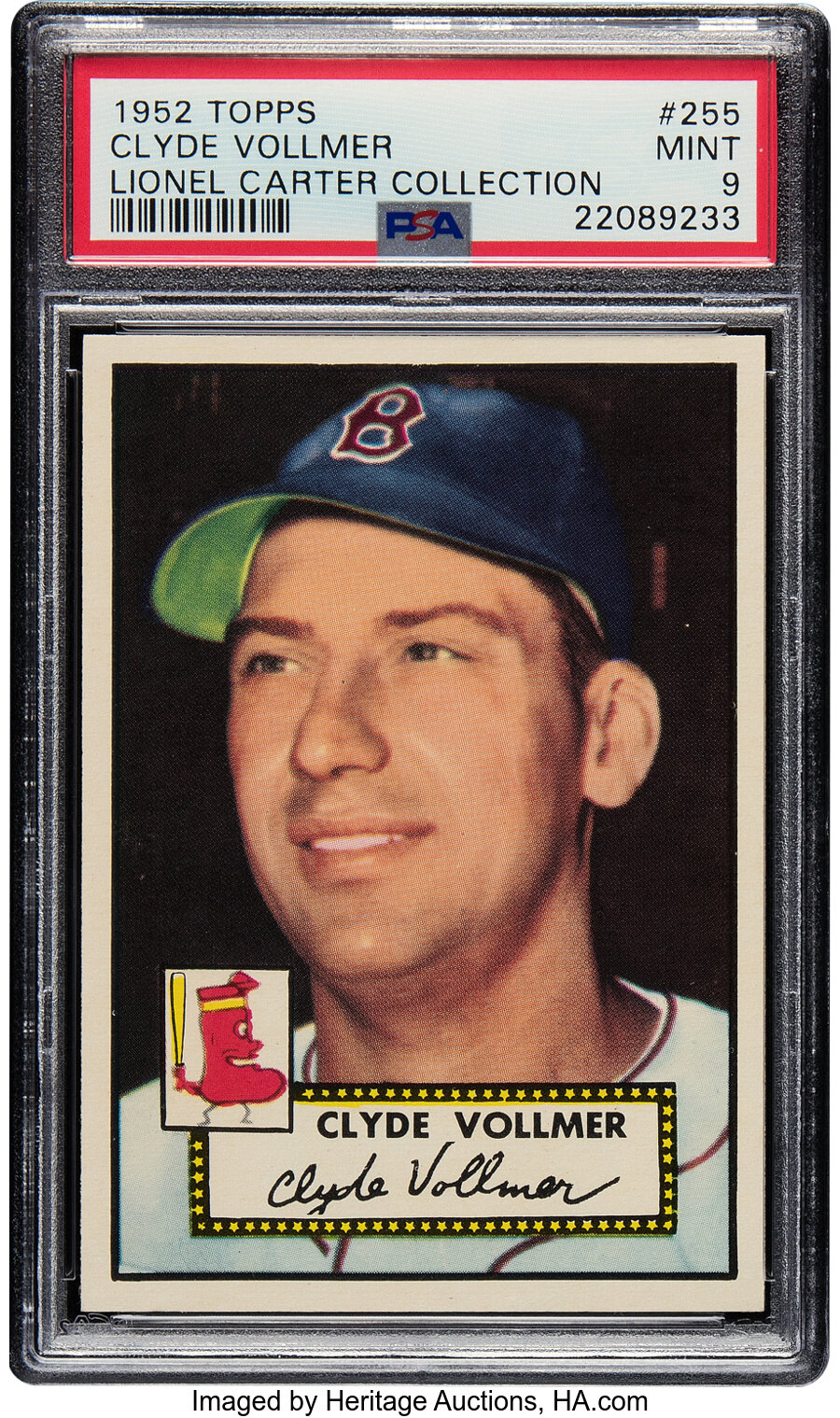 1952 Topps Clyde Vollmer #255 PSA Mint 9 - Pop Six, None Superior! From the Lionel Carter Collection