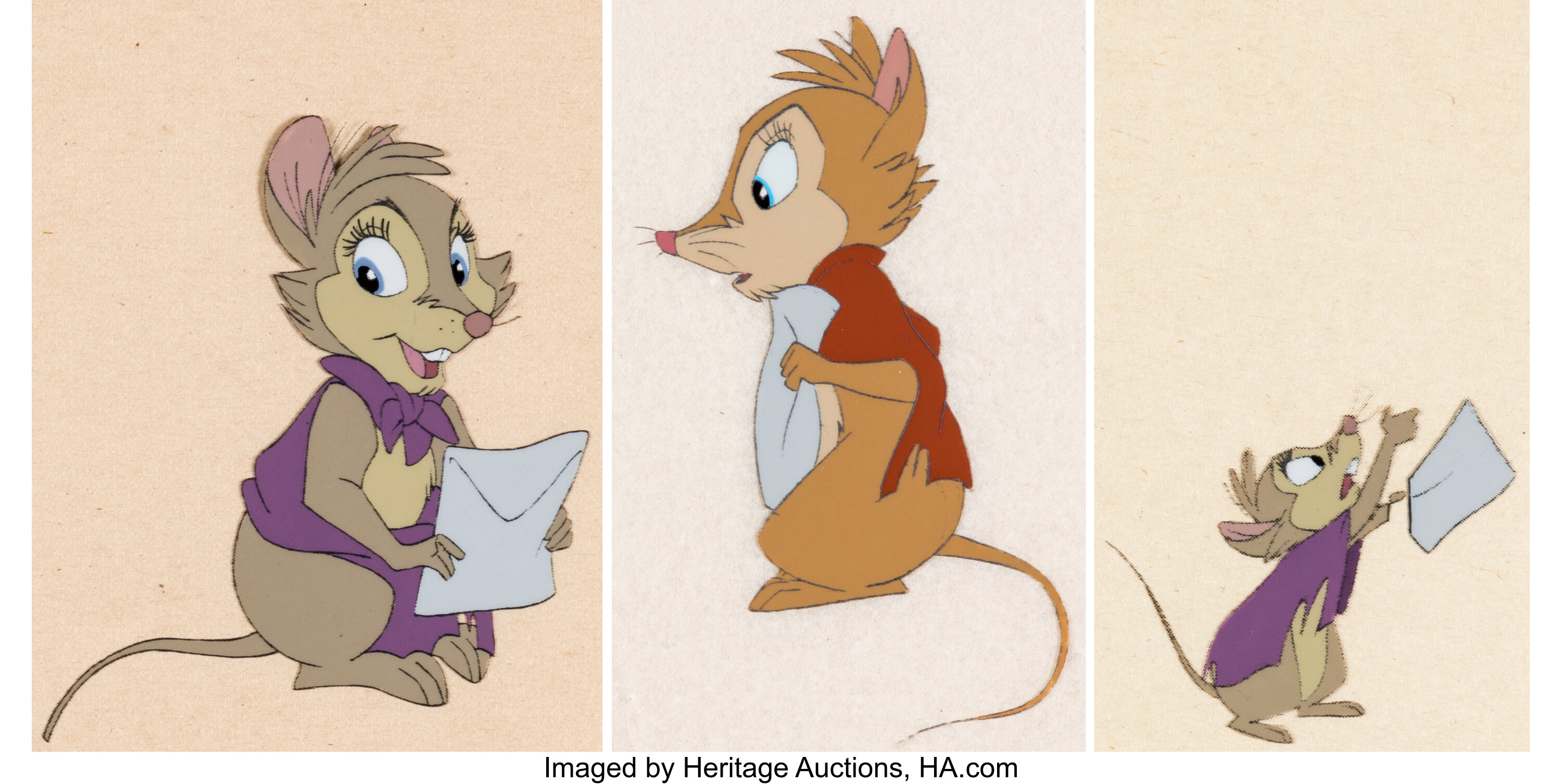 The Secret of NIMH Mrs. Brisby Production Cels Sequence of 3 (Don | Lot ...