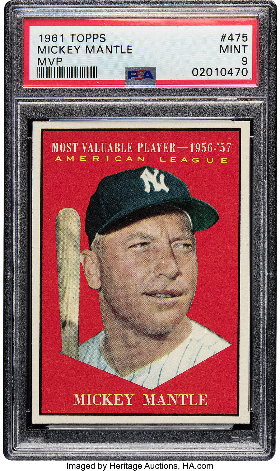 1961 Topps Mickey Mantle (MVP) #475 PSA Mint 9 - Only One Higher!
