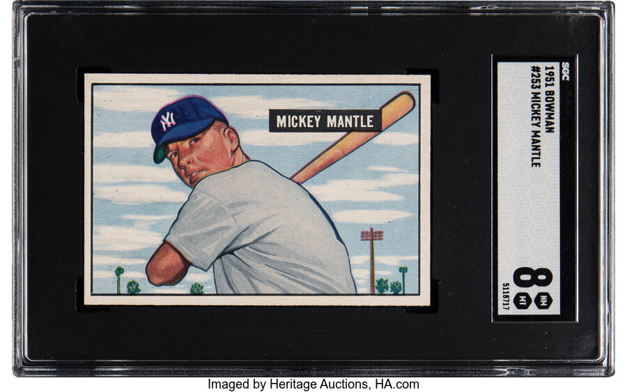 1951 Bowman Mickey Mantle Rookie #253 SGC NM/MT 8