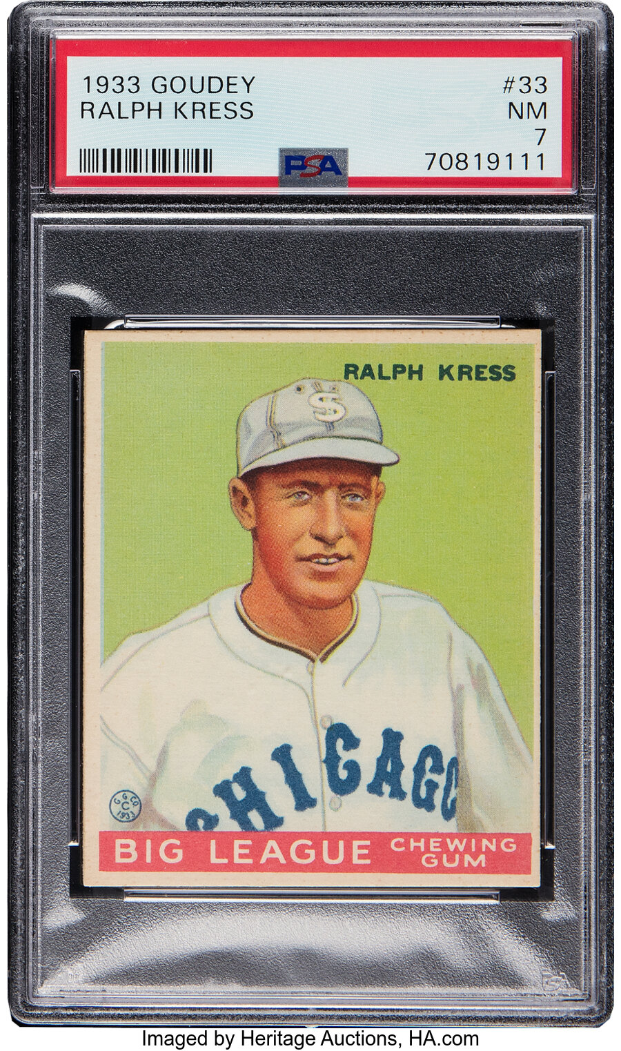 1933 Goudey Ralph Kress #33 PSA NM 7