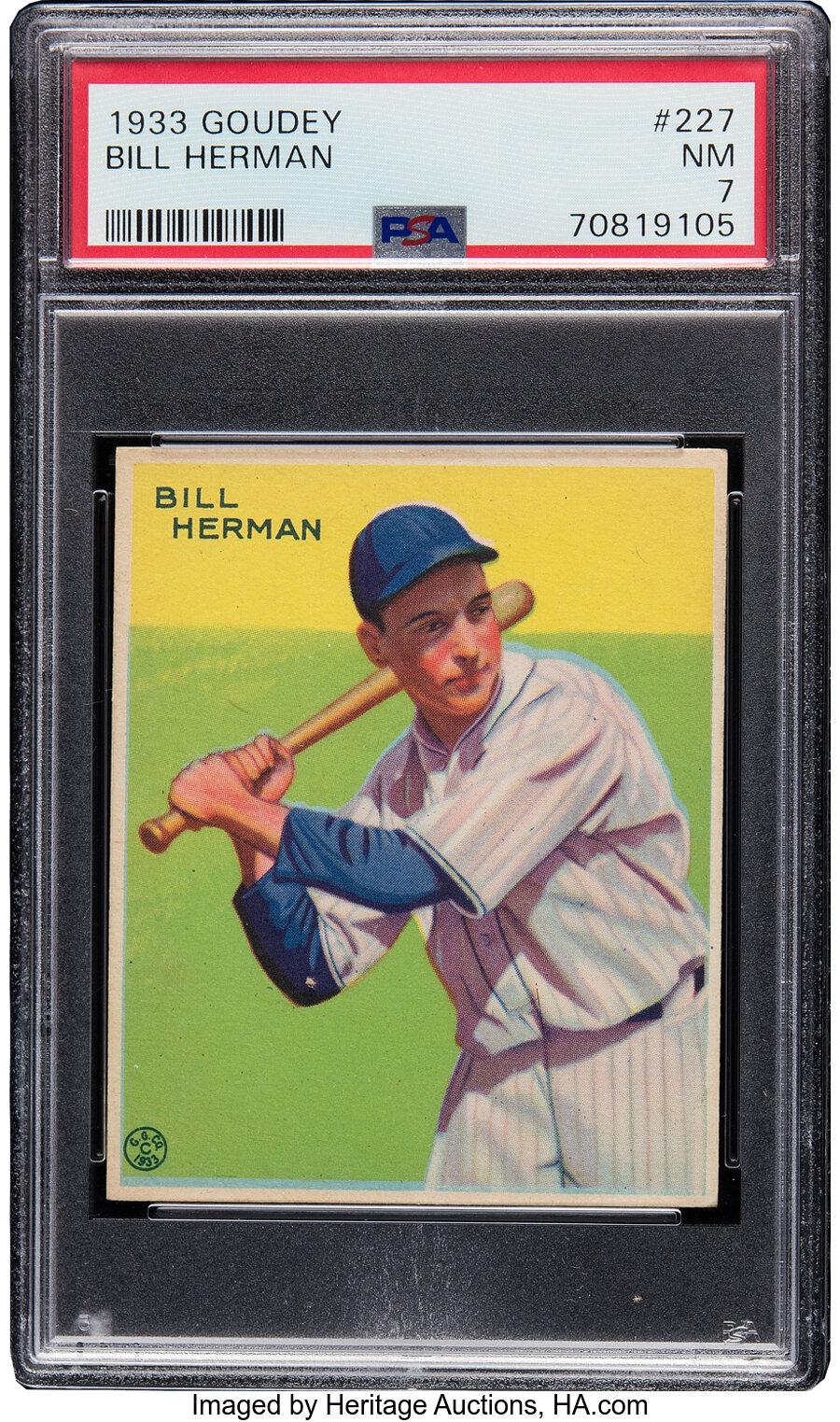 1933 Goudey Bill Herman #227 PSA NM 7