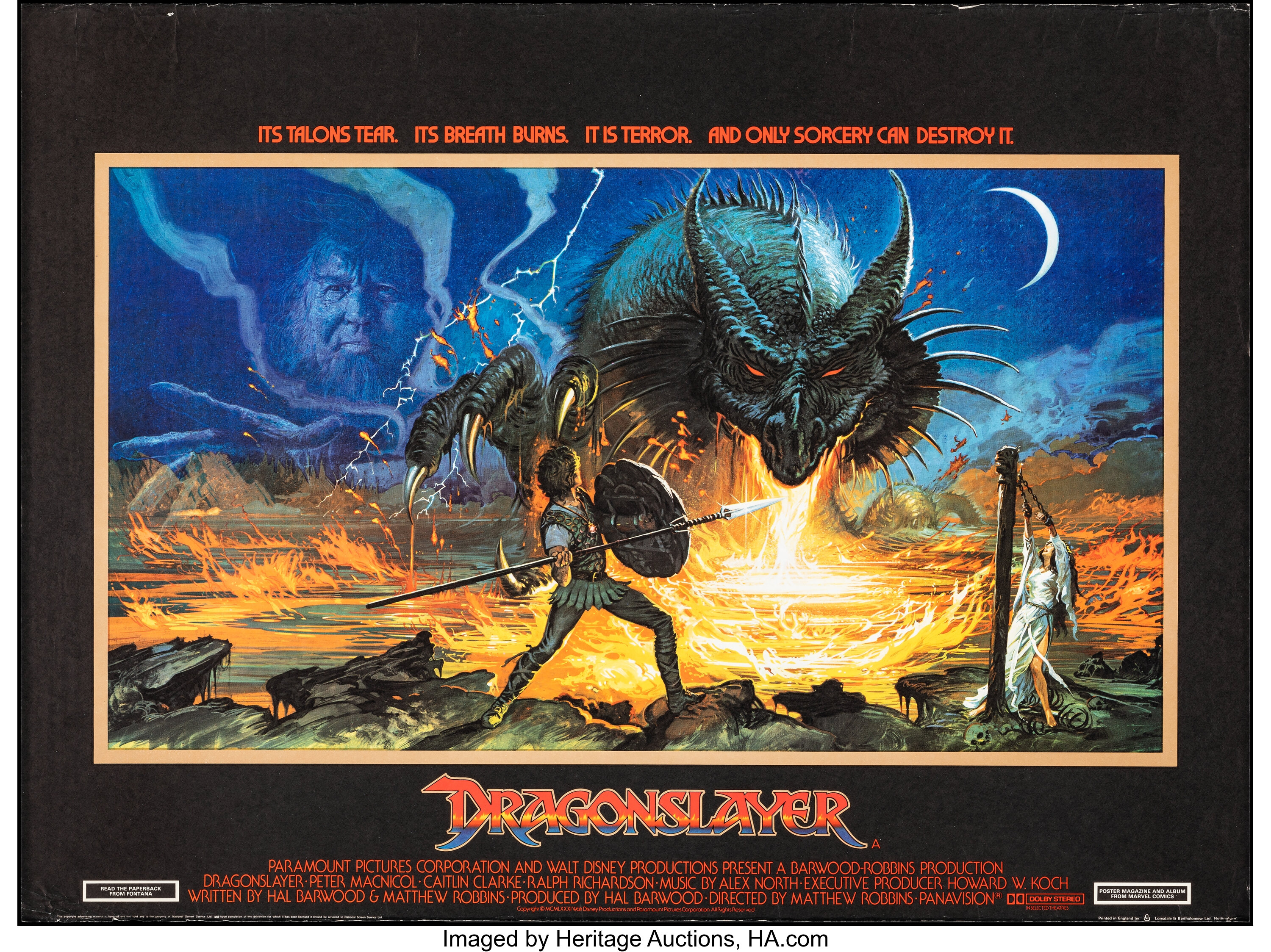 Dragonslayer (Paramount, 1981). Rolled, Very Fine-. British Quad | Lot ...