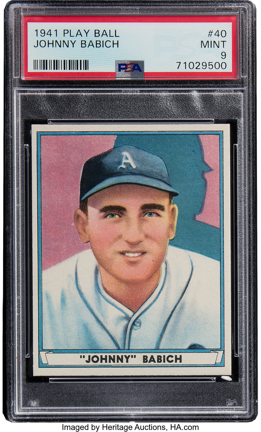 1941 Play Ball Johnny Babich #40 PSA Mint 9 -- Pop One, None Higher!