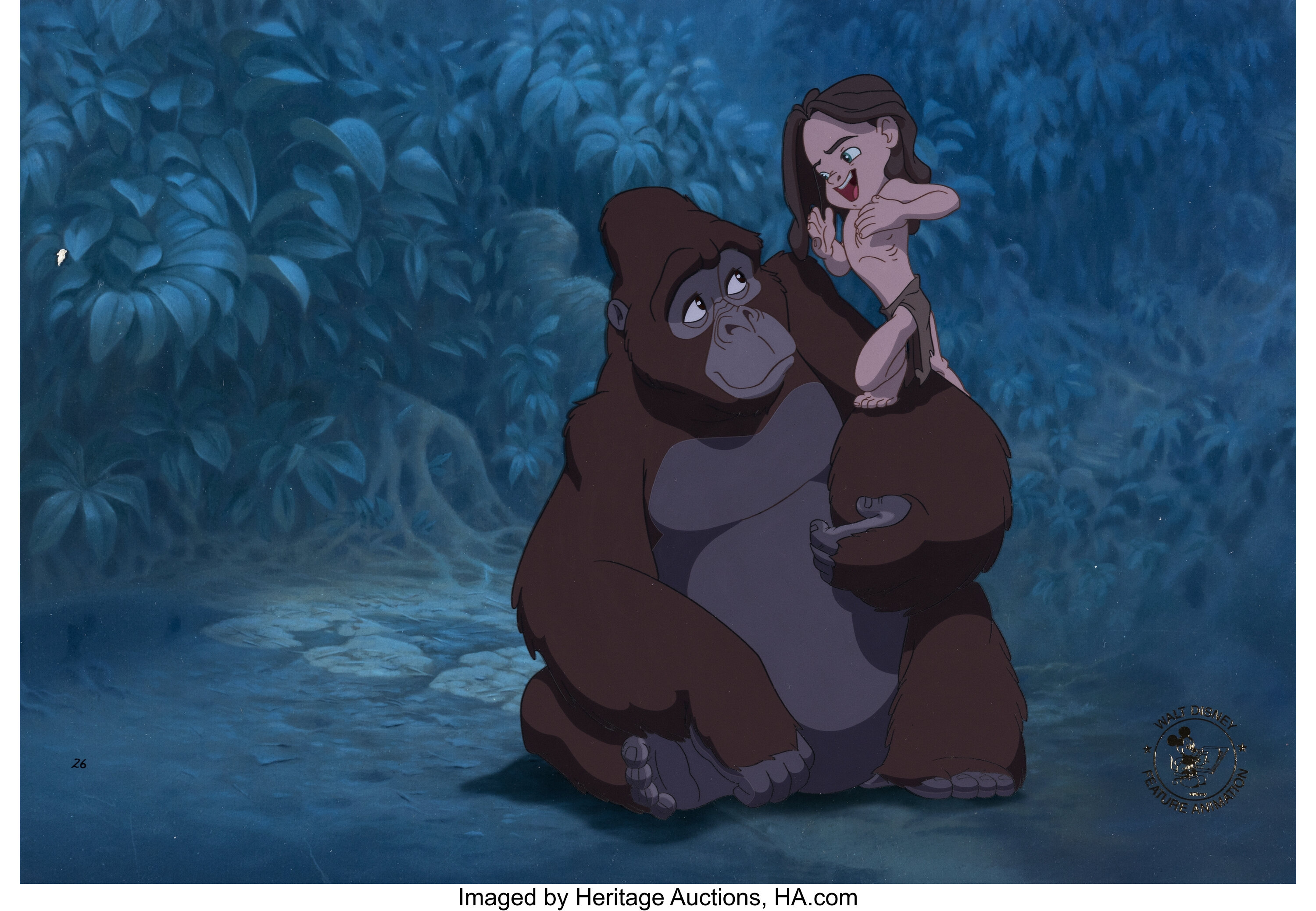 Tarzan Young Tarzan and Kala Employee-Only Limited Edition Cel | Lot ...