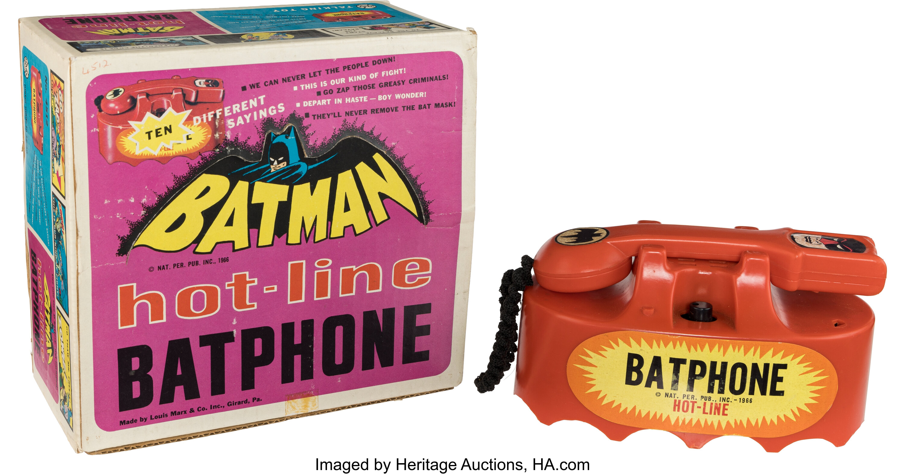 Batman Batphone with Original Box (Marx, 1966).... Movie/TV | Lot ...