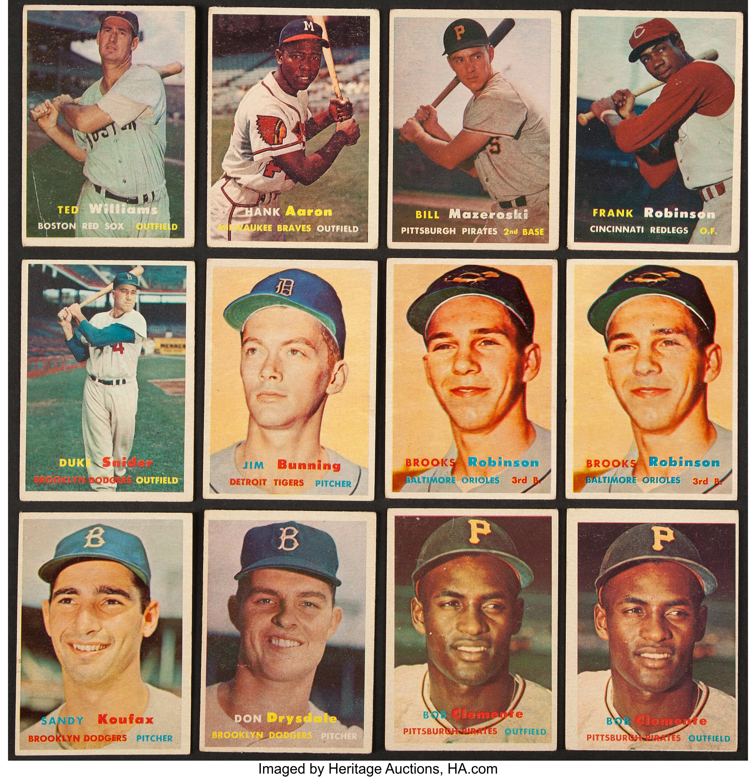 1957 Topps Baseball Card Collections (166). Baseball Cards Lots