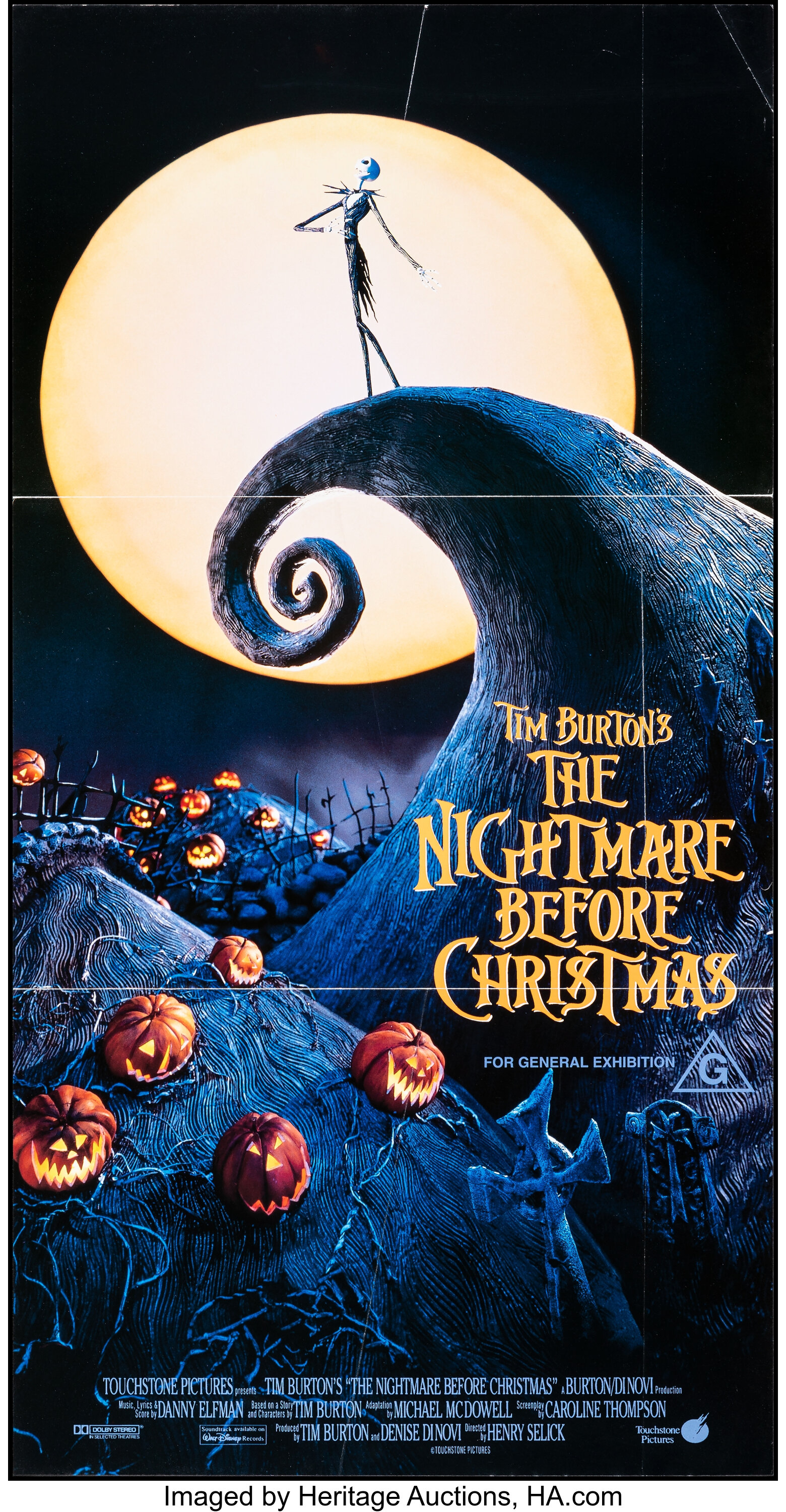 The Nightmare Before Christmas (Touchstone, 1993). Folded, Very | Lot ...