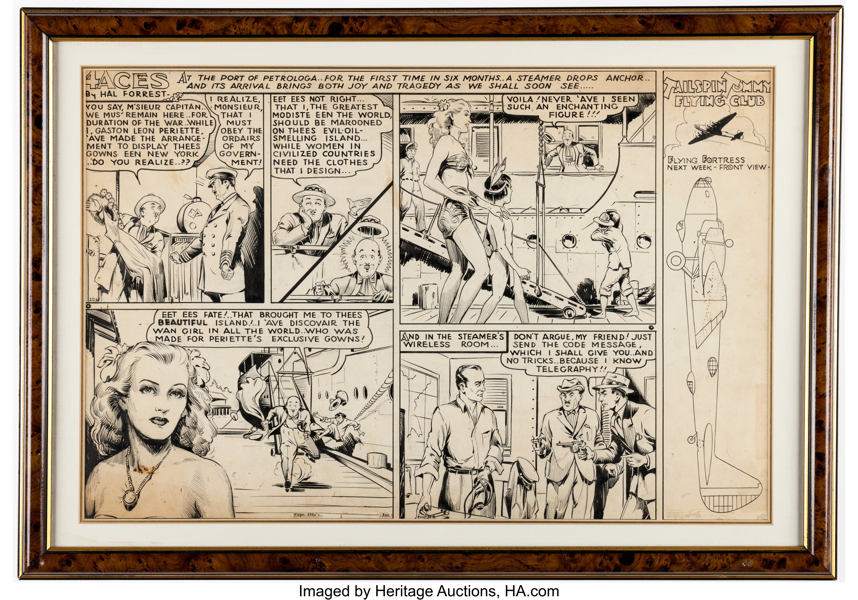 Hal Forrest Four Aces Sunday Comic Strip Original Art dated | LotID ...