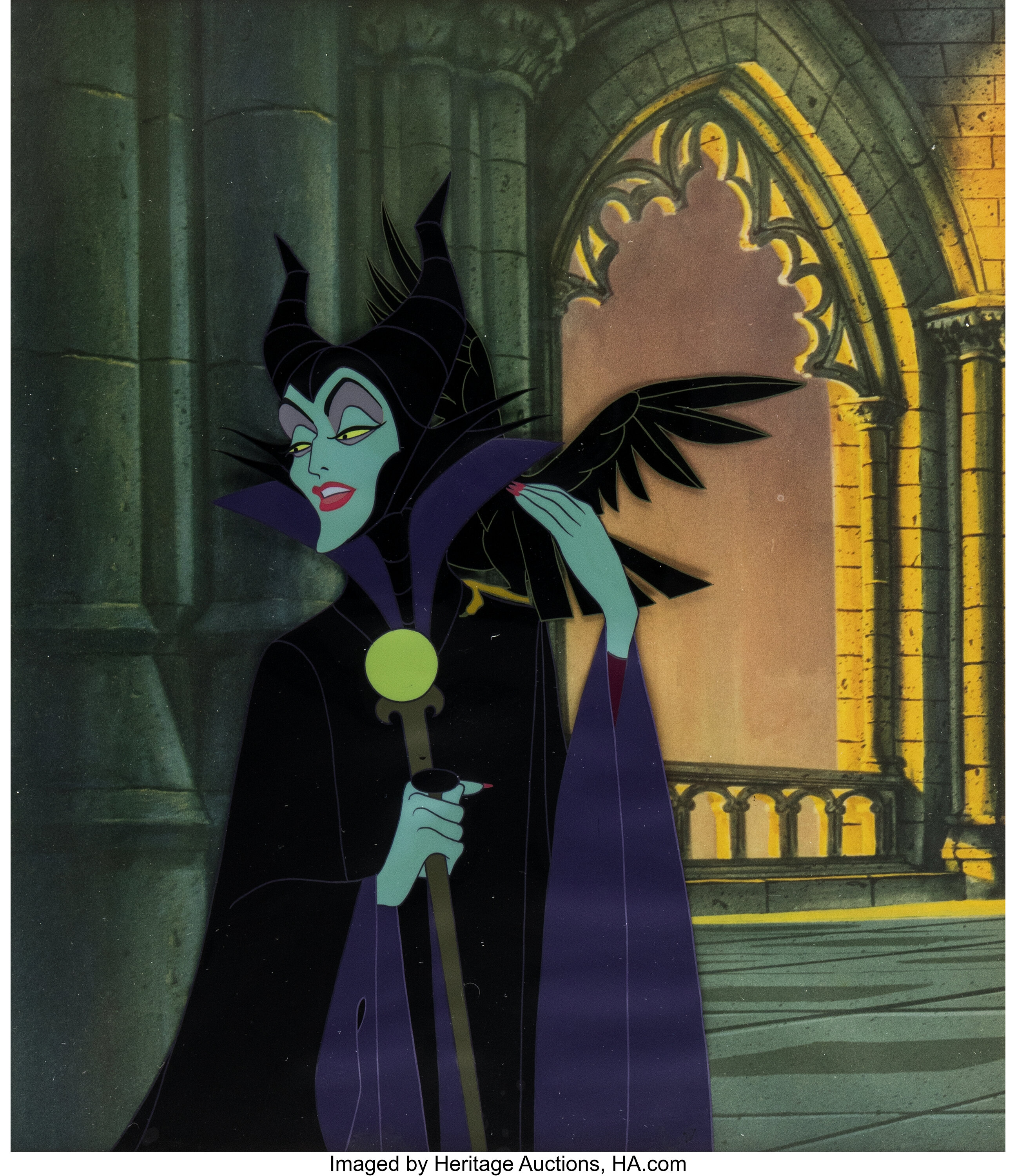 Sleeping Beauty Maleficent and Diablo Production Cel (Walt Disney ...